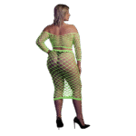 Crop top vert néon avec jupe longue – Image 8