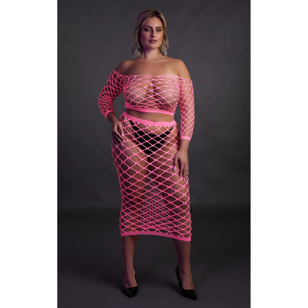 Crop top vert néon avec jupe longue – Image 21