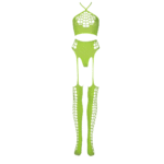 Ensemble vert fluo avec crop top et bas – Image 5