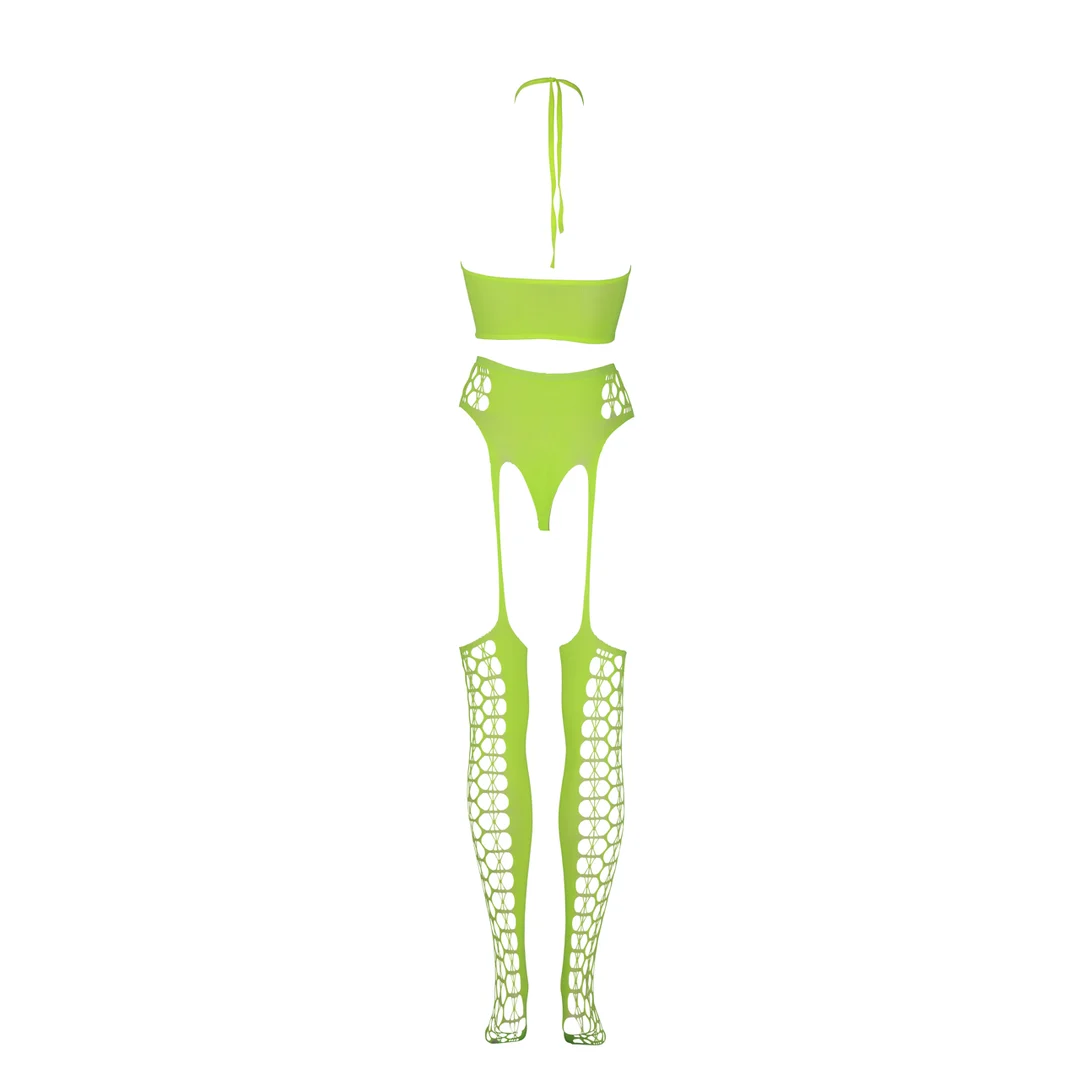 Ensemble vert fluo avec crop top et bas – Image 6
