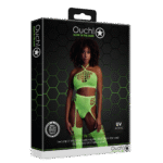 Ensemble vert fluo avec crop top et bas