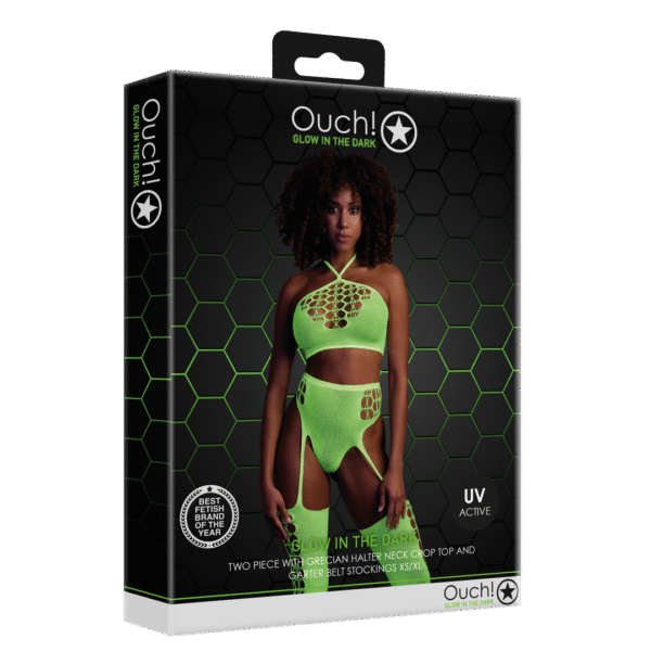 Ensemble vert fluo avec crop top et bas
