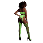 Ensemble vert fluo avec crop top et bas – Image 2