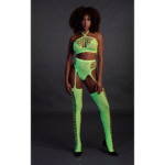 Ensemble vert fluo avec crop top et bas – Image 3