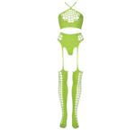 Ensemble vert fluo avec crop top et bas – Image 11