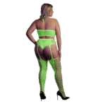 Ensemble vert fluo avec crop top et bas – Image 8