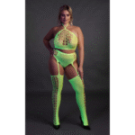 Ensemble vert fluo avec crop top et bas – Image 9
