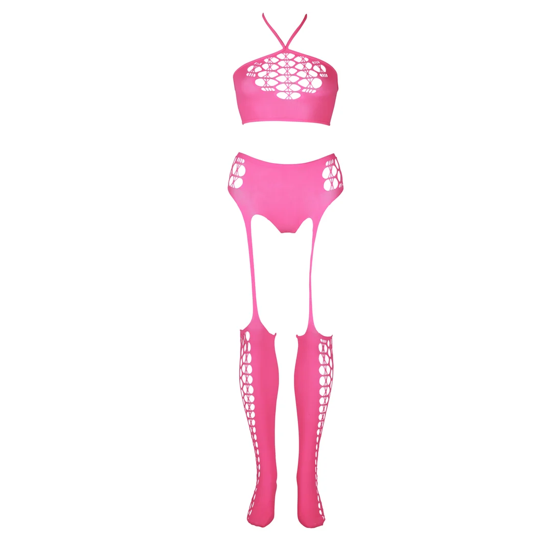 Ensemble vert fluo avec crop top et bas – Image 23