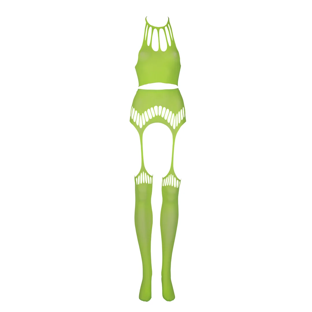 Ensemble vert fluo avec crop top et bas – Image 5
