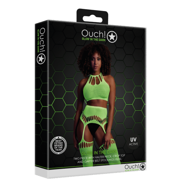 Ensemble vert fluo avec crop top et bas