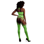 Ensemble vert fluo avec crop top et bas – Image 2