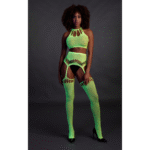 Ensemble vert fluo avec crop top et bas – Image 3