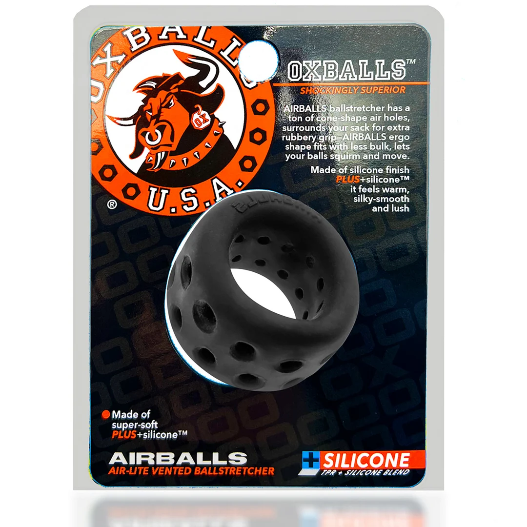 Anneau d’étirement des testicules avec trous d’aération – Black Ice – Image 1
