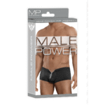 Short à fermeture éclair Male Power avec anneau pénien rouge – Image 5