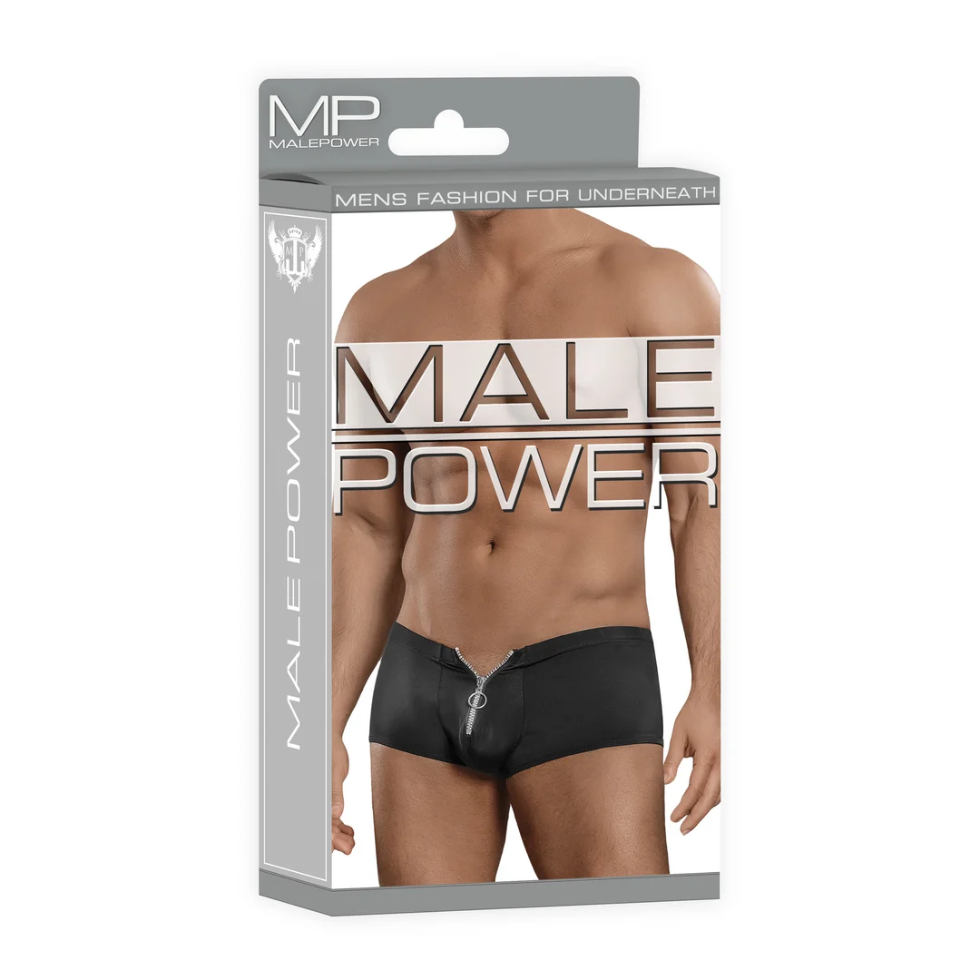 Short à fermeture éclair Male Power avec anneau pénien rouge – Image 10