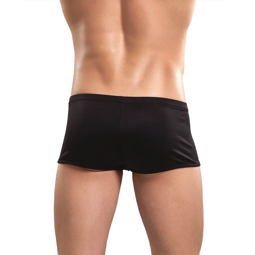 Short à fermeture éclair Male Power avec anneau pénien rouge – Image 3