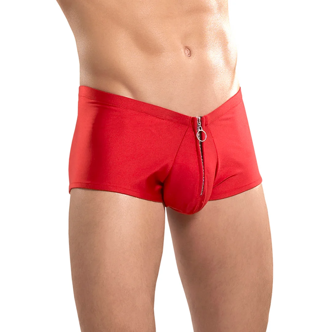 Short à fermeture éclair Male Power avec anneau pénien rouge – Image 21