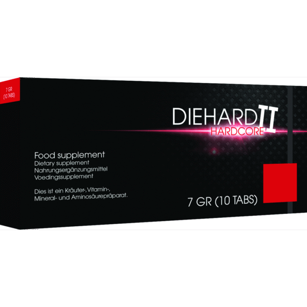 Diehard II Hardcore, capsules stimulantes, 10 unités