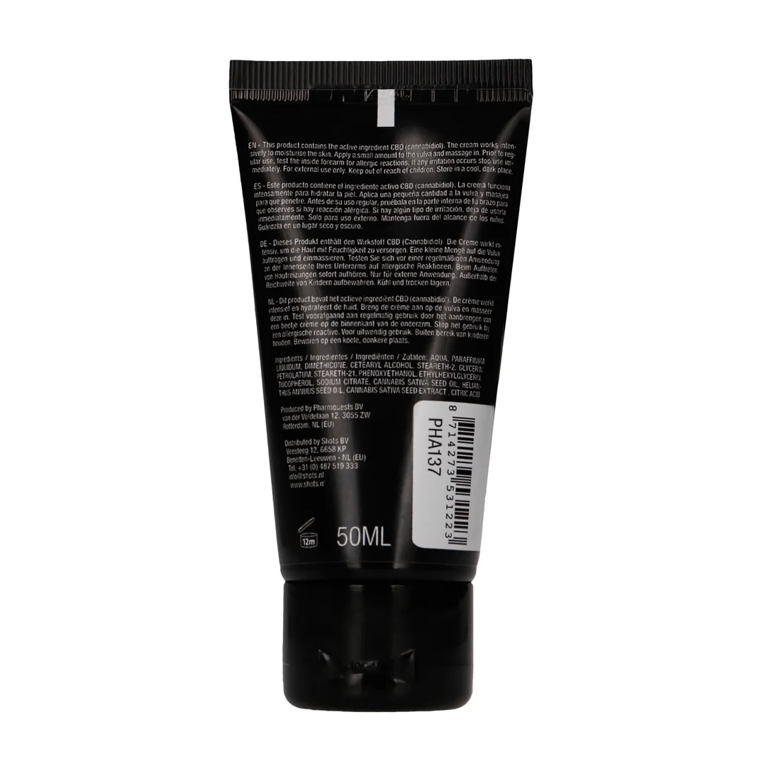 Lubrifiant neutre, crème masturbatoire au CBD pour la vulve, sans parfum et sans goût, 50 ml, Pharmquests by Shots – Image 2