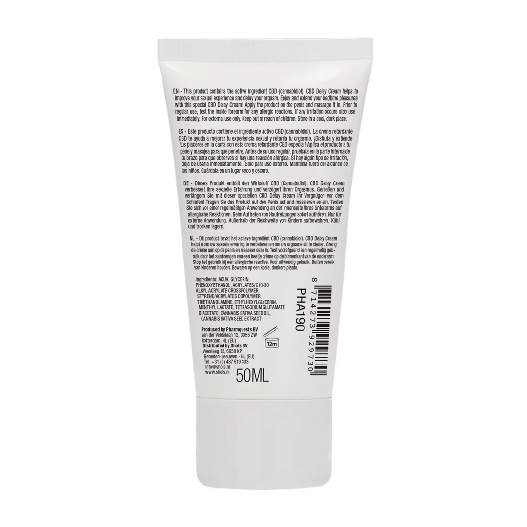 Crème retardante naturelle au CBD Pharmquests 50 ml – Image 2