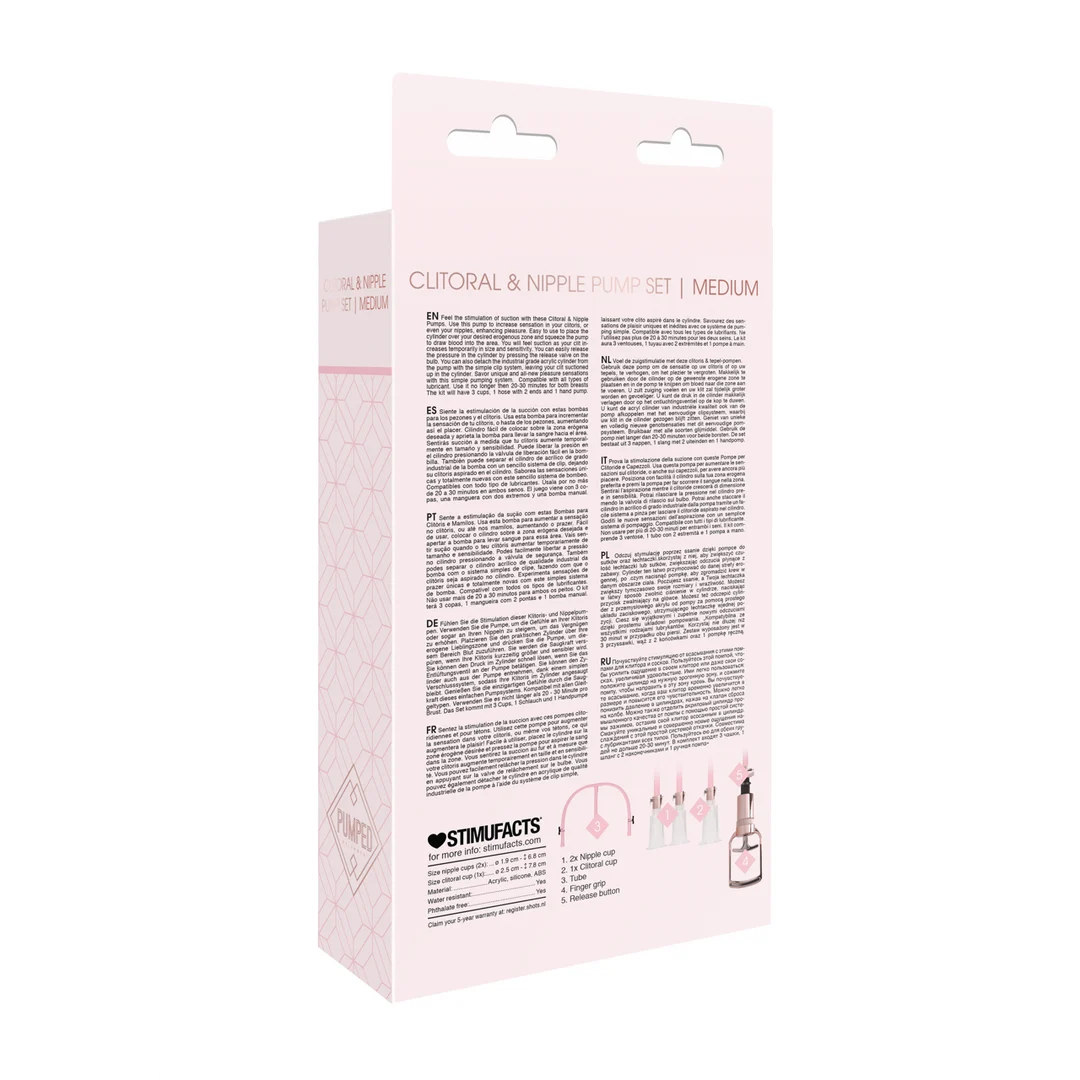 Kit de pompe clitoridienne et tétons Pumped by Shots taille moyenne – Image 2