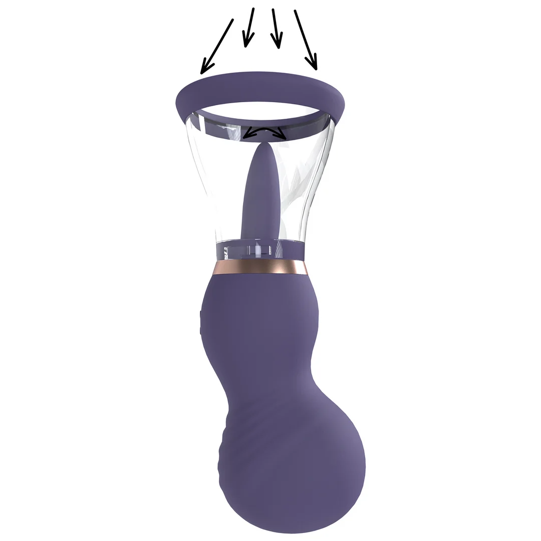 Accessoire pour hommes avec embouts souples – Pompe rechargeable pour vulve et poitrine, violet, testeur – Image 14