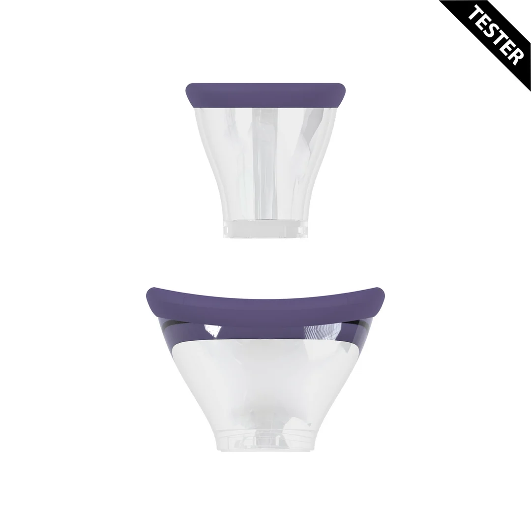 Accessoire pour hommes avec embouts souples – Pompe rechargeable pour vulve et poitrine, violet, testeur – Image 3