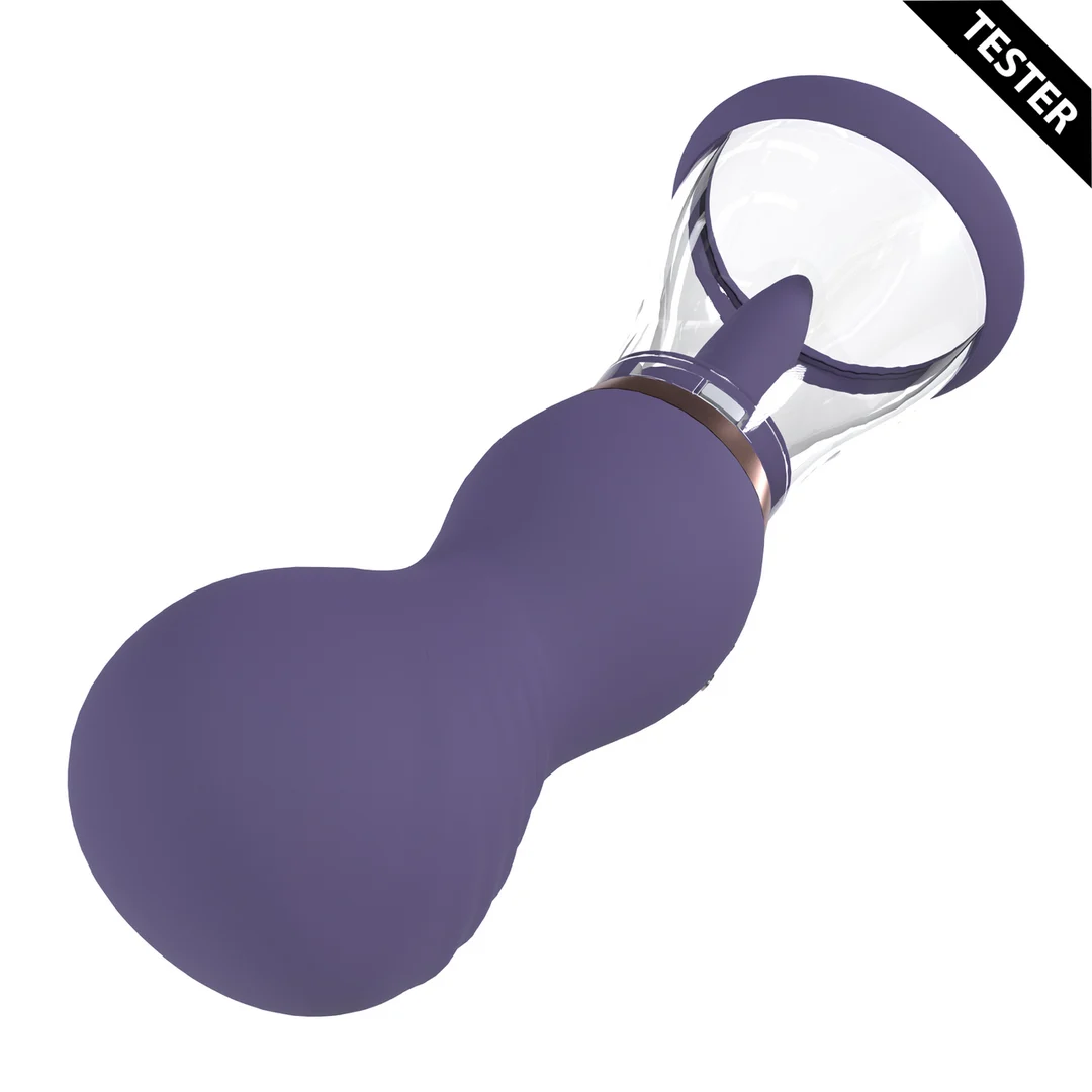 PMP047PURTEST-5 Accessoire pour hommes avec embouts souples – Pompe rechargeable pour vulve et poitrine, violet, testeur – Image 1
