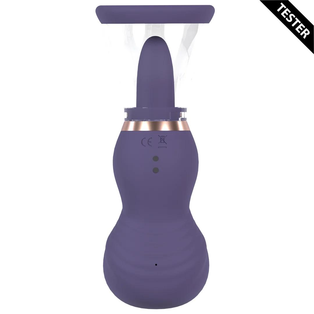 Accessoire pour hommes avec embouts souples – Pompe rechargeable pour vulve et poitrine, violet, testeur – Image 2