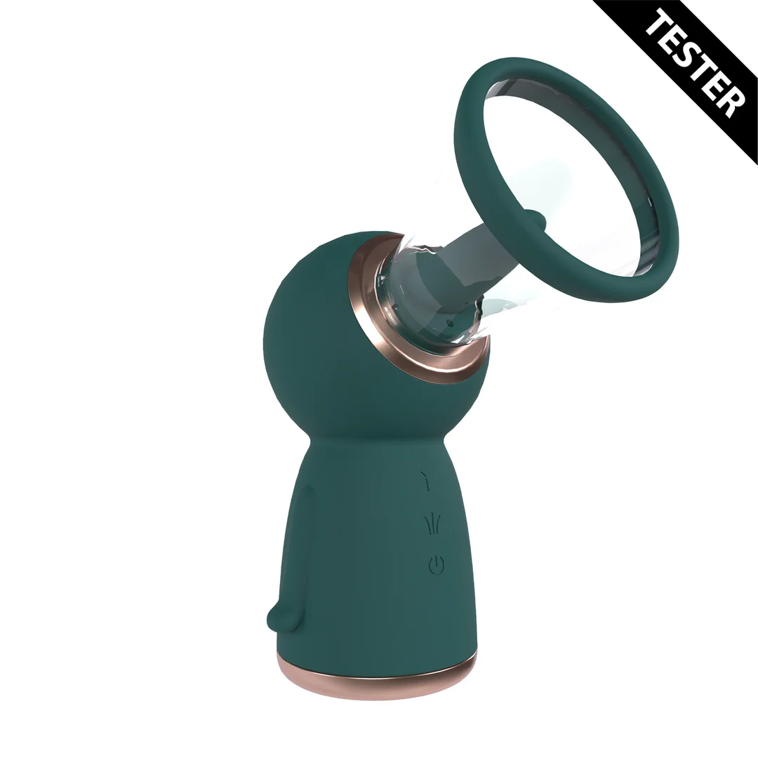 Pompe pour seins et vulve avec embouts confortables – Pompe rechargeable pour vulve et seins - Vert forêt - Testeur – Image 2