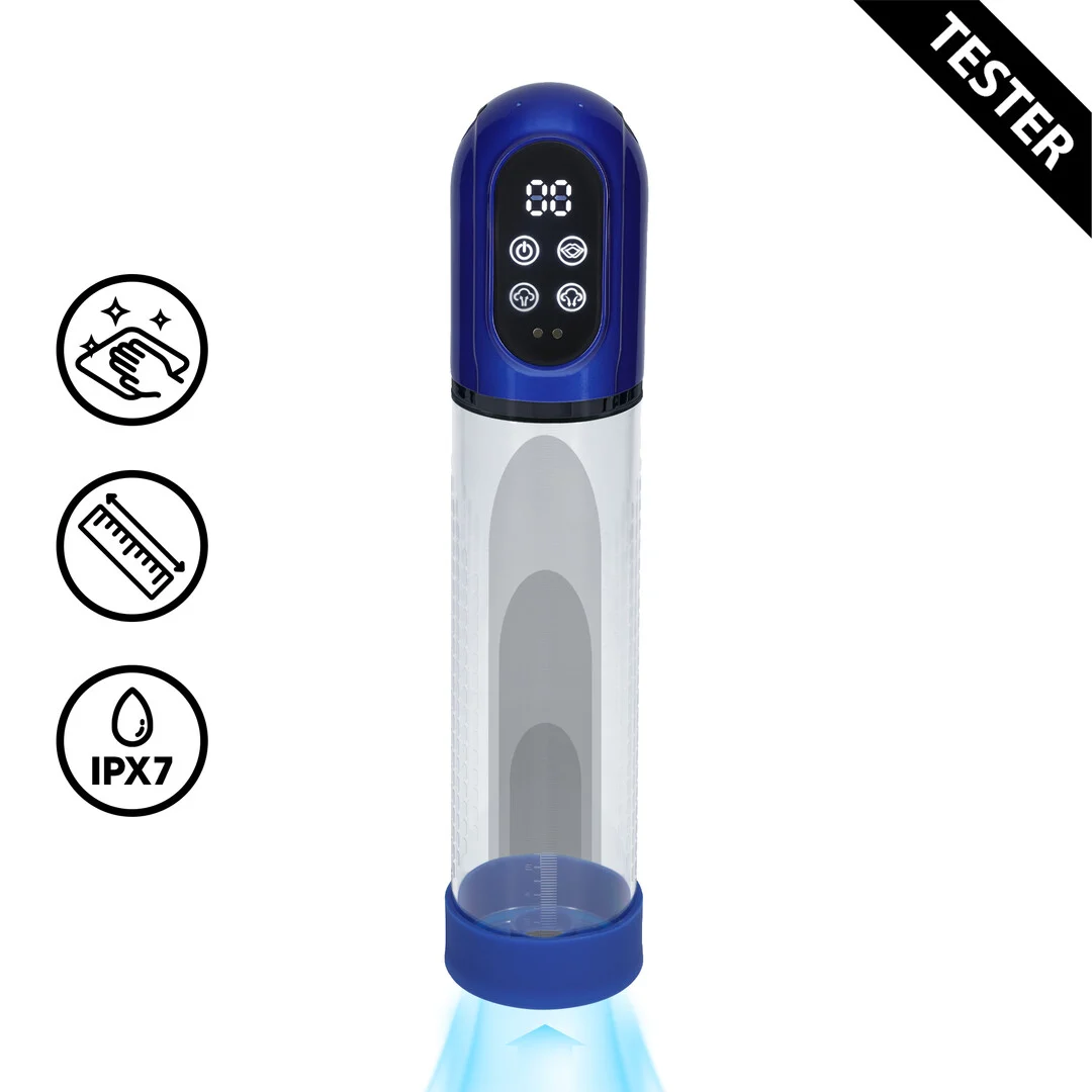 PMP058MBLTEST Pompe à pénis électrique avec manchon lisse en silicone – Testeur – Image 1