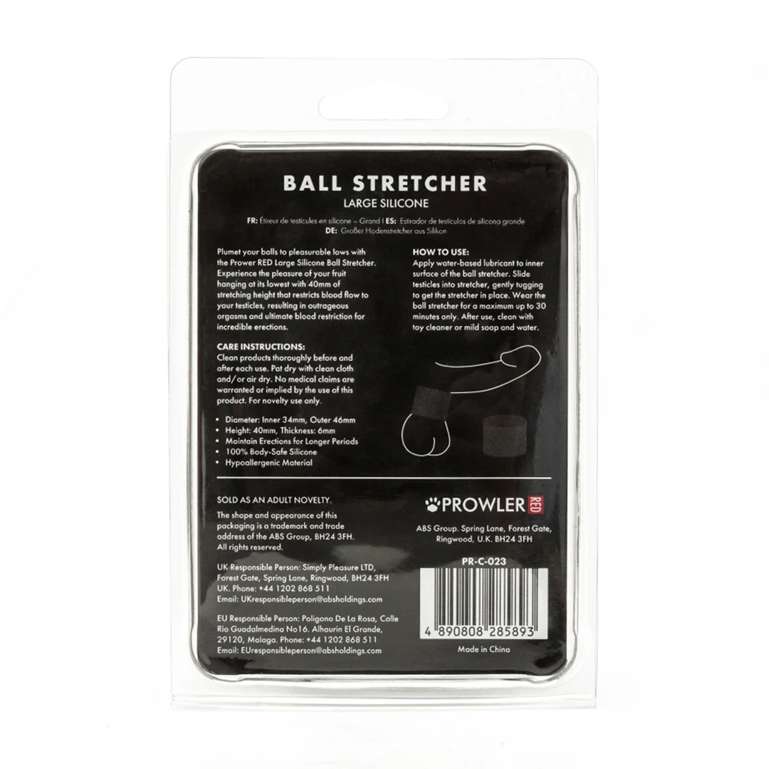 Anneau de maintien des testicules en silicone Prowler Red, grande taille, noir – Image 2