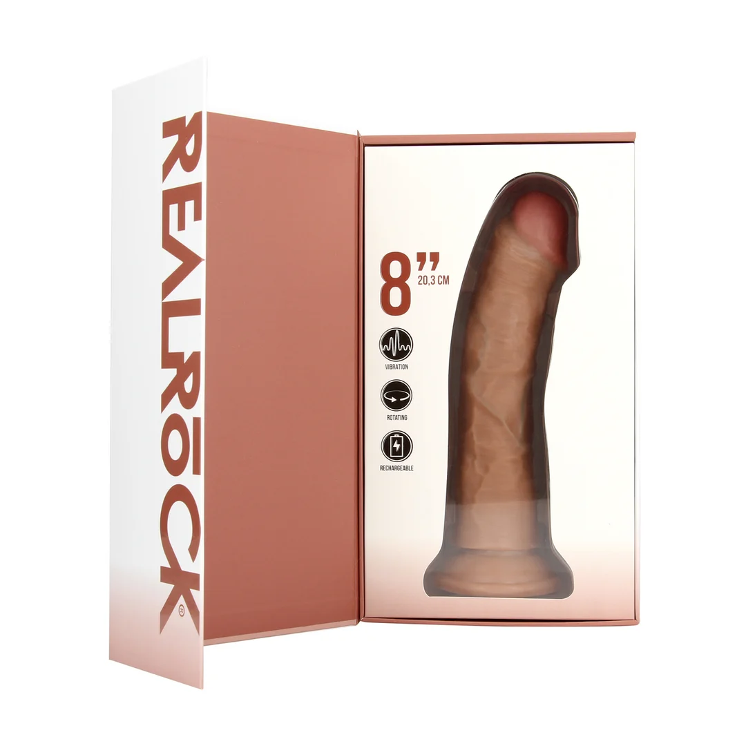 Vibromasseur réaliste avec vibrations et rotation, ventouse, RealRock, chair RealRock by Shots – Image 13