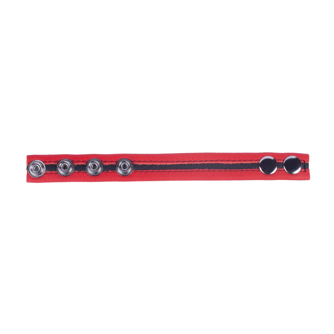 Anneau pénien Tippy en cuir rouge – Image 2