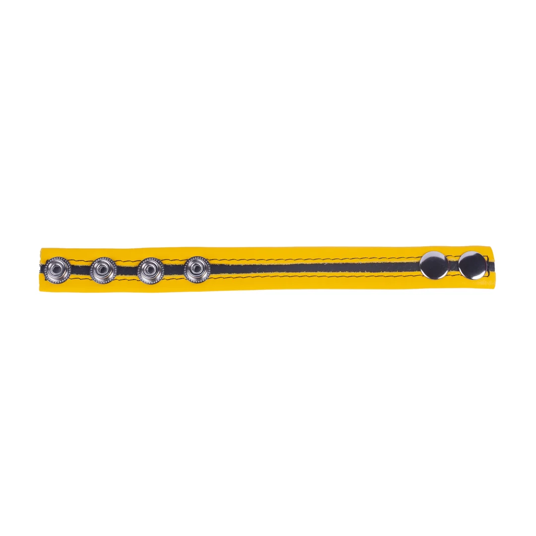 Anneau pénien Tippy en cuir jaune – Image 2