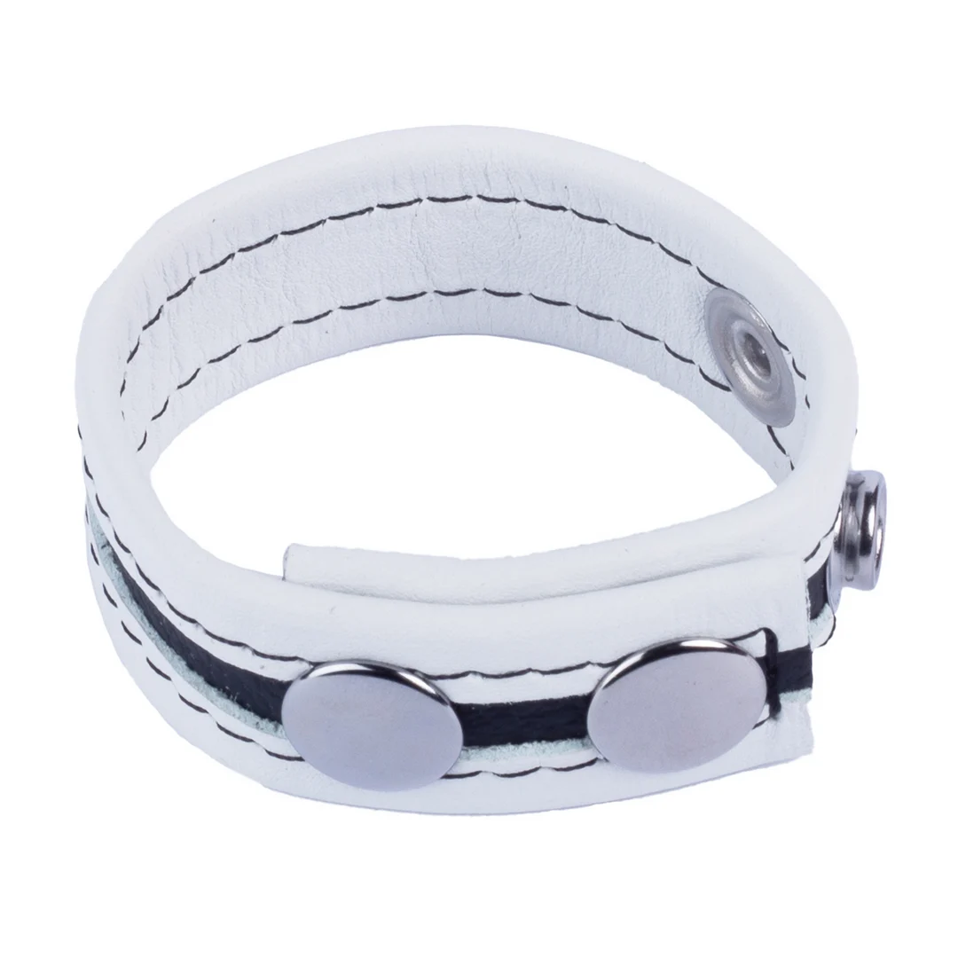 RL-14243-5 Anneau pénien Tippy en cuir blanc – Image 1