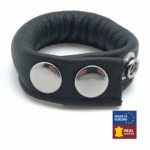 Tendeur de testicules réglable en cuir, 70 g, noir – Image 2