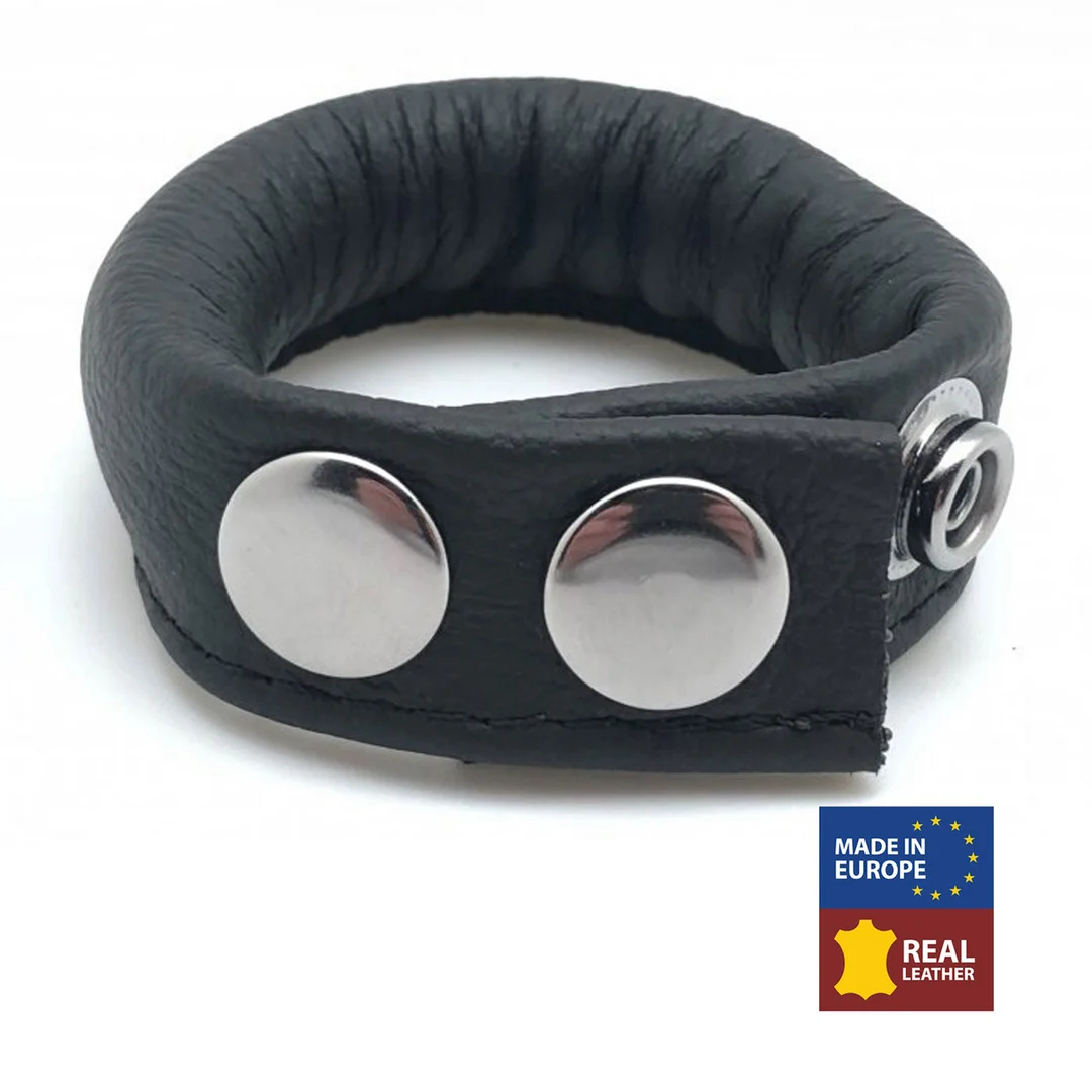 Tendeur de testicules réglable en cuir, 70 g, noir – Image 2