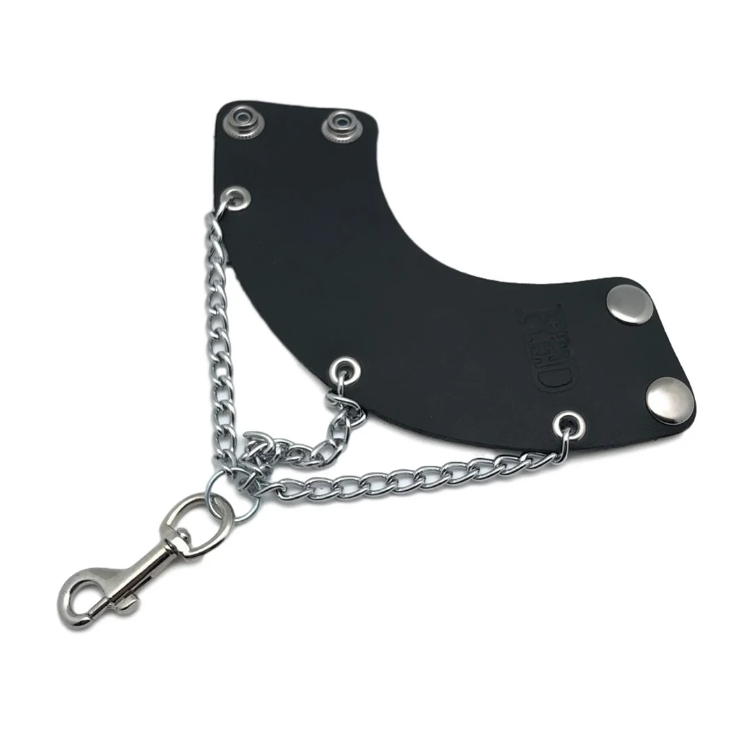 RL-26616-5 Parachute pour testicules Red Leather en cuir, avec chaînes et crochet – Image 1