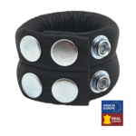 Tendeur de testicules réglable Red Leather en cuir, noir – Image 3