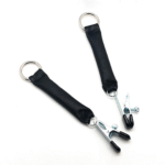 Pince à seins avec poids en cuir, 2 x 80 g, noir et argent – Image 4