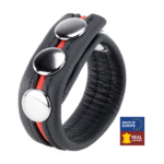 Cockring réglable en cuir rouge – Image 4