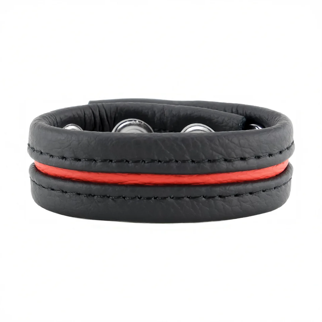 RL-31708-5 Cockring réglable en cuir rouge – Image 1