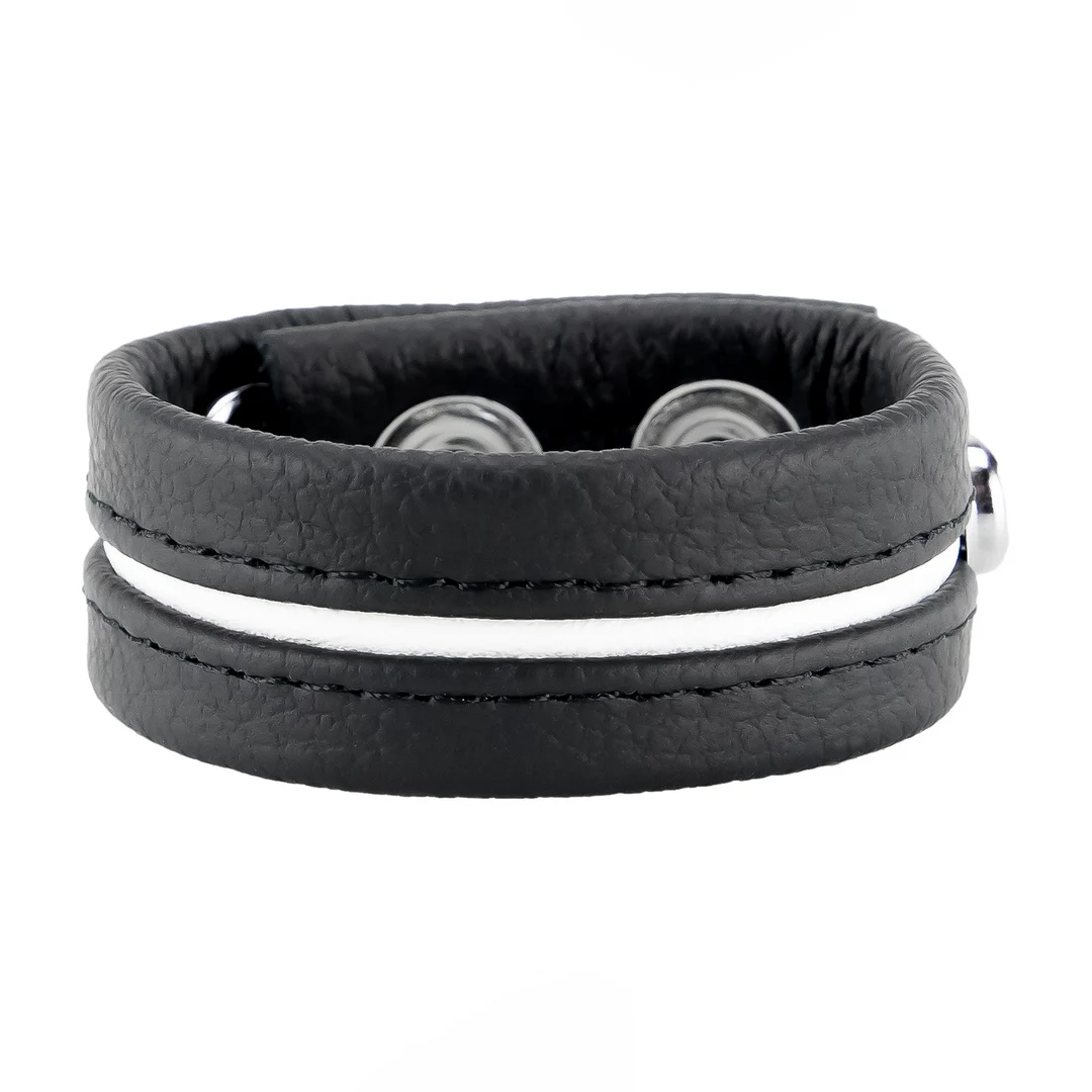 Anneau pénien réglable en cuir blanc – Image 1