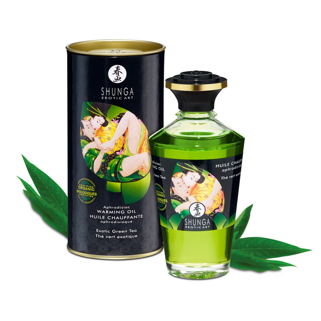 Huile chauffante au thé vert exotique 100 ml - Huile Aphrodisia – Image 4