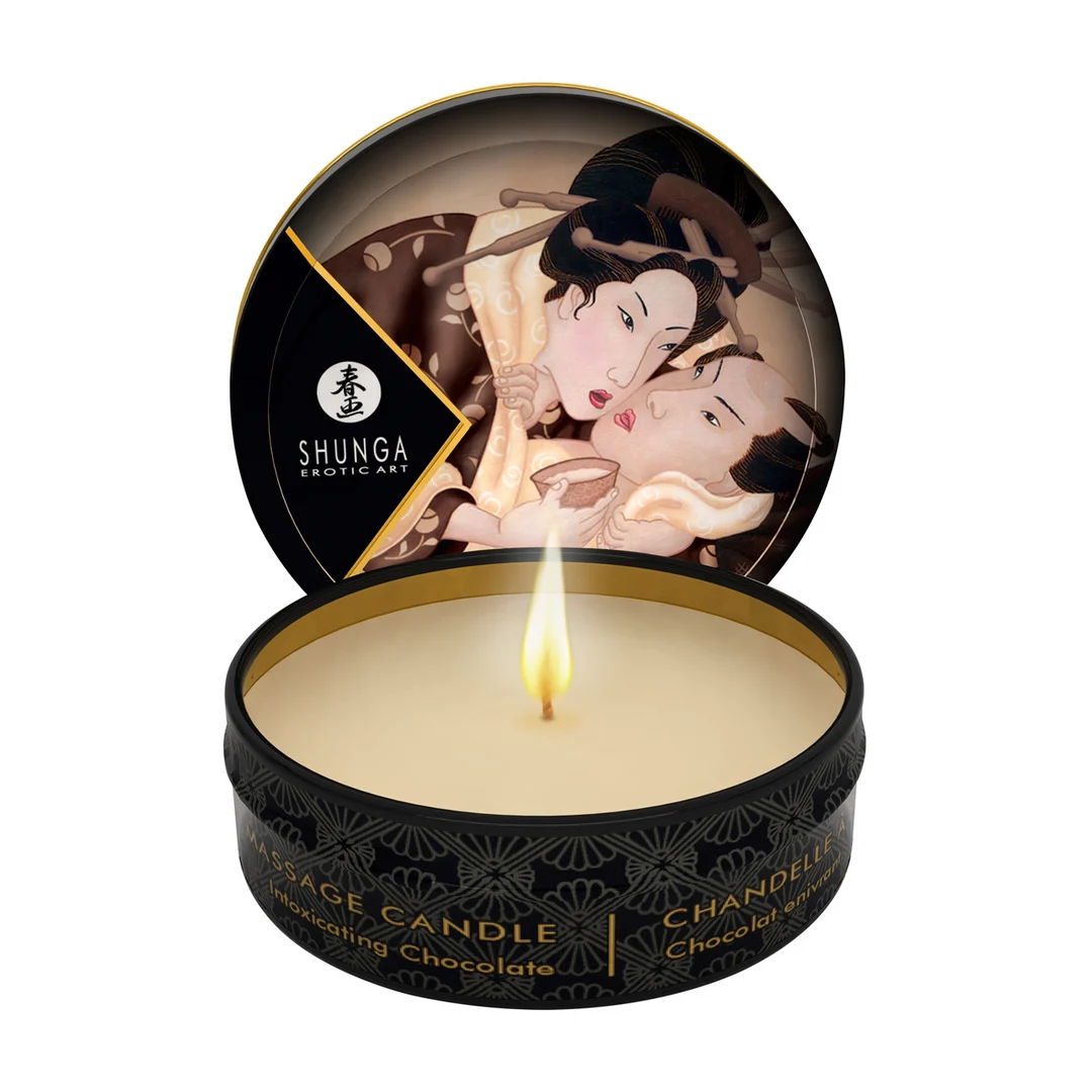 S-4609_1 Bougie de massage | Mini bougie de massage et d’ambiance | Chocolat envoûtant | 30 ml – Image 1