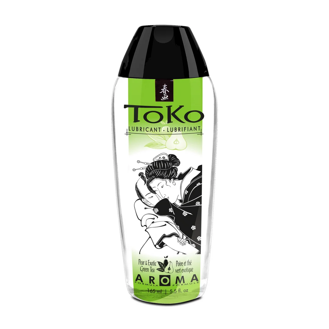 Lubrifiant aromatisé à base d’eau, ultra soyeux, poire et thé vert exotique, 165 ml, Shunga – Image 1