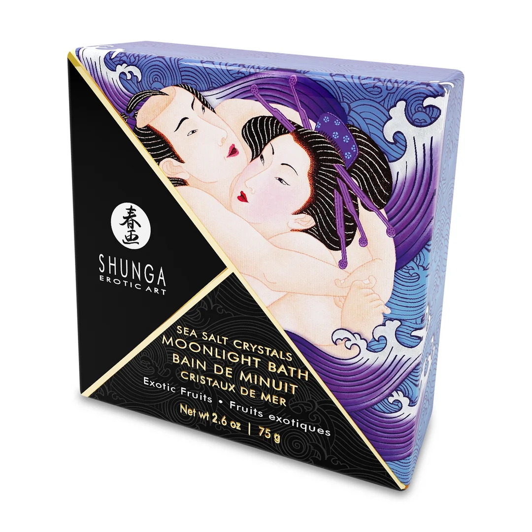 Sels de bain orientaux, cristaux de sel de la mer Morte parfumés et moussants, Fruits exotiques, Shunga, 2,65 oz / 75 gr – Image 1