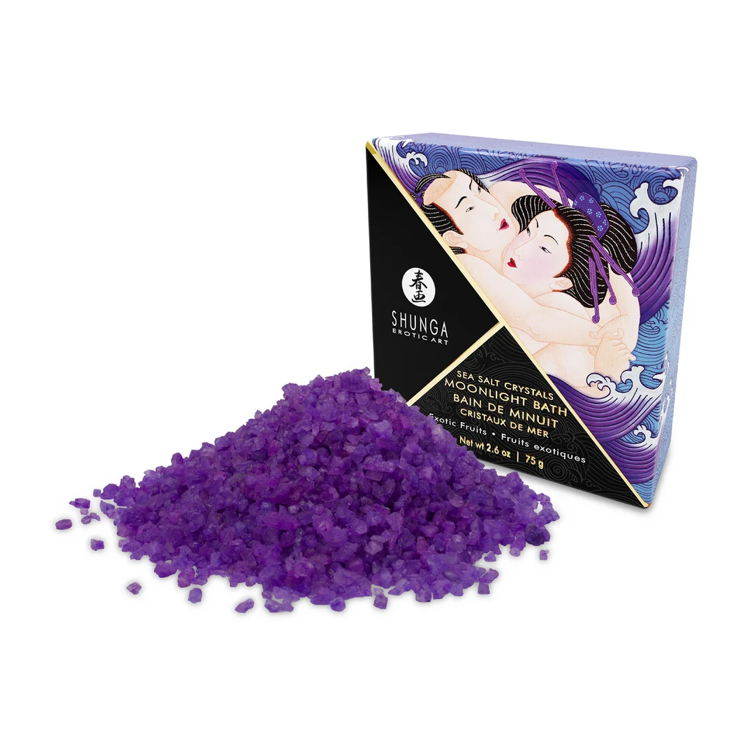 Sels de bain orientaux, cristaux de sel de la mer Morte parfumés et moussants, Fruits exotiques, Shunga, 2,65 oz / 75 gr – Image 2