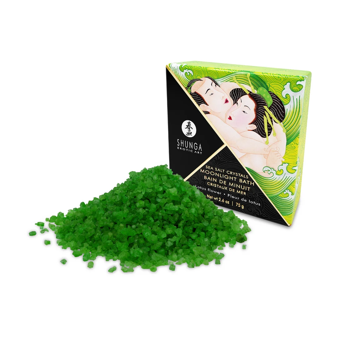 Sels de bain Oriental – Cristaux moussants parfumés de sel de la mer Morte, colore l’eau – Fleur de lotus – Shunga – 75 gr – Image 2